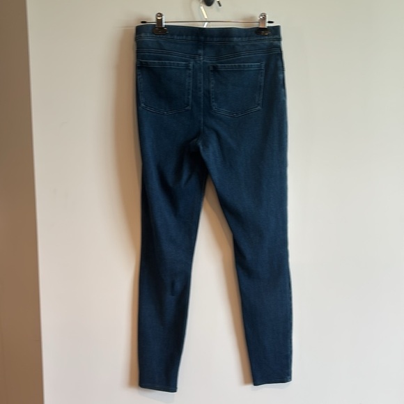 SPANX Jean-ish Ankle Leggings Dark Blue Wash Skinny Jeans Size Medium Stretchy - Picture 7 of 11